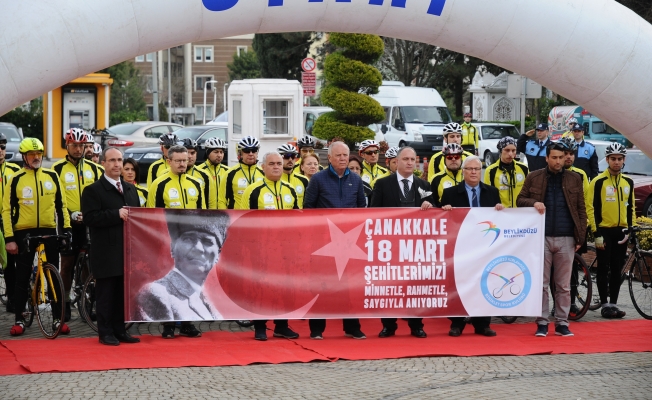 Bisikletçiler şehitlere saygı turu için uğurlandı