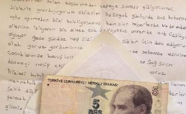 Bir ortaokul öğrencisinden Afrin'deki mehmetçiğe ağlatan mektup...