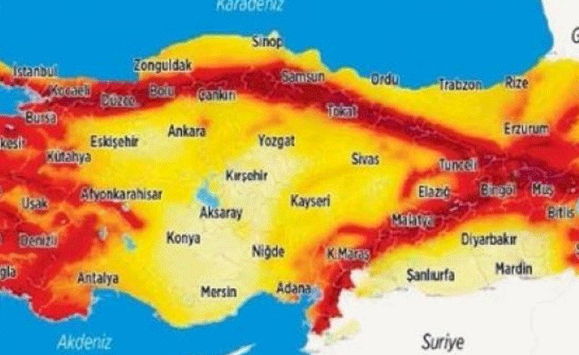 AFAD deprem haritası yayınladı: Kuzey daha güvenli