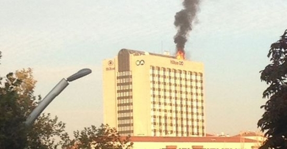Ankara Hilton otelinde yangın