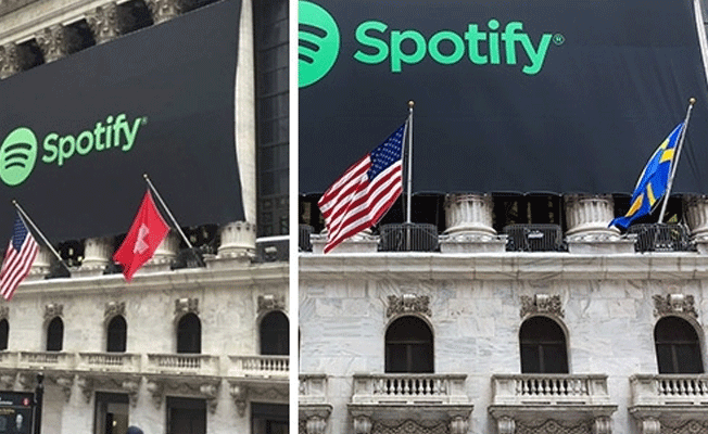 Spotify, yanlış bayrakla halka arz edildi