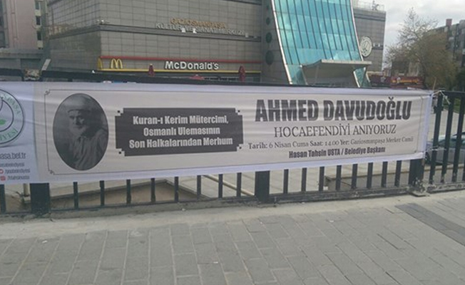 Laiklik karşıtı Davudoğlu için AKP’li belediye’den anma