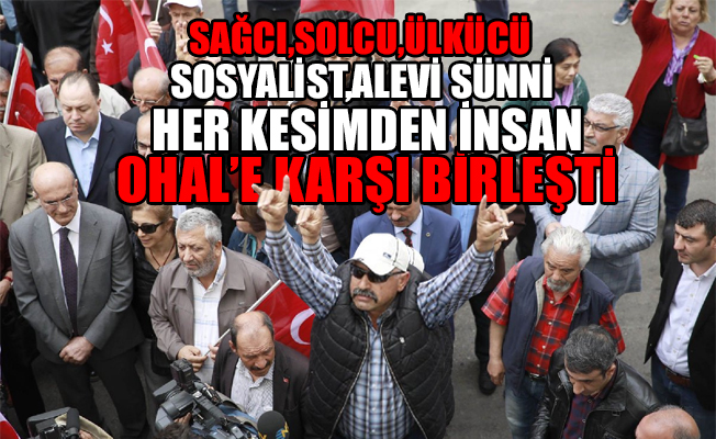 'OHAL değil demokrasi istiyoruz' dediler... Bozkurt işareti yapanlar da eyleme katıldı
