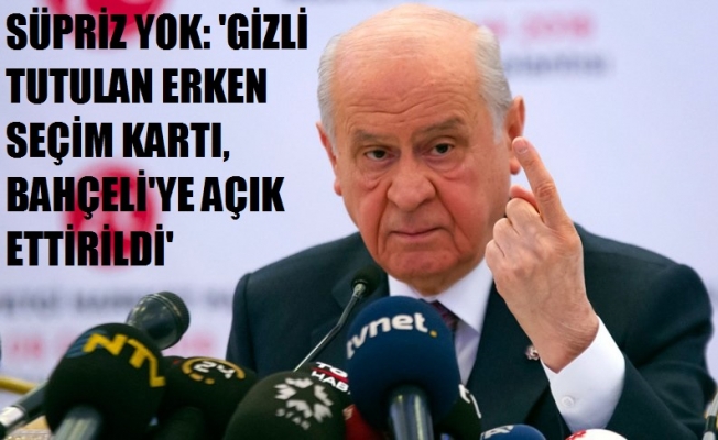 ‘Bahçeli'nin erken seçim çıkışı sürpriz değil’