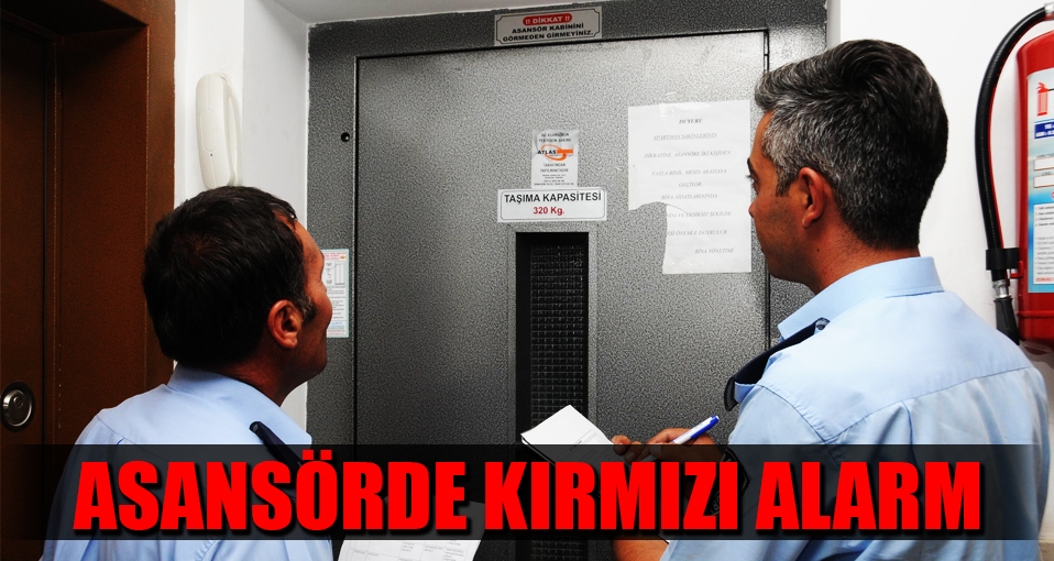Asansörde kırmızı alarm