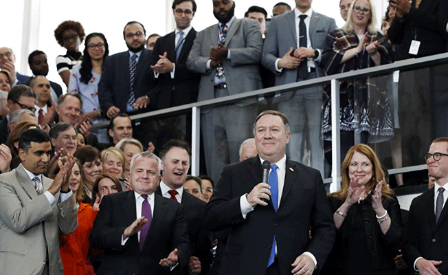 Pompeo, ABD Dışişleri Bakanlığı'nda ilk konuşmasını yaptı