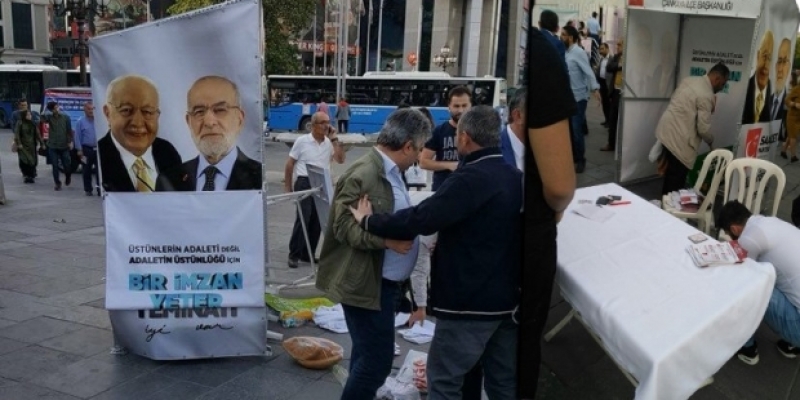 Saadet Partisi standına saldırı