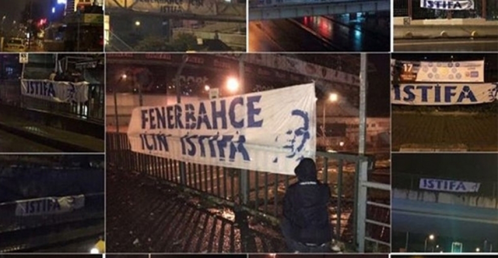 İstanbul'un her yanına 'Aziz Yıldırım istifa' pankartları asıldı