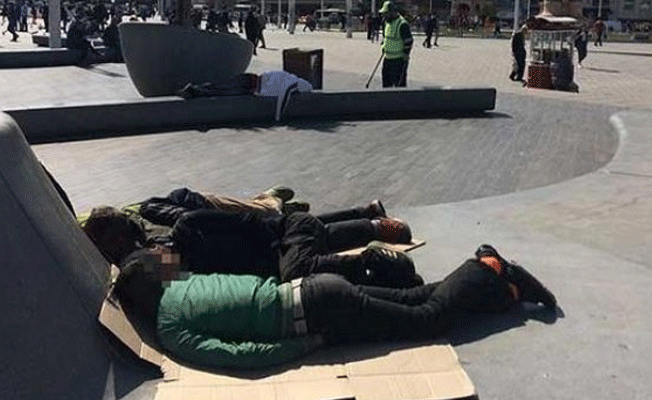 Taksim'de yine kahreden görüntü!