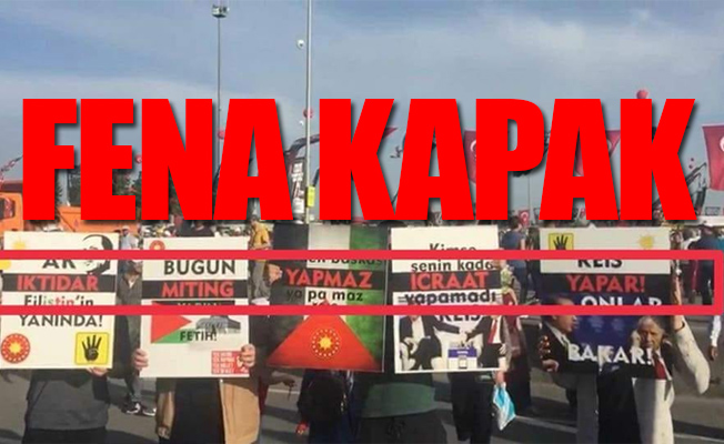 Saadet Partili gençlerden Yenikapı'daki Kudüs Mitingi'nde Erdoğan ve AKP'ye şok protesto