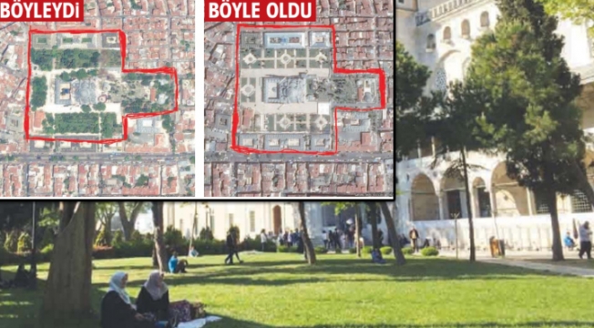 Fatih Camii’ndeki yeşili böyle yok ettiler