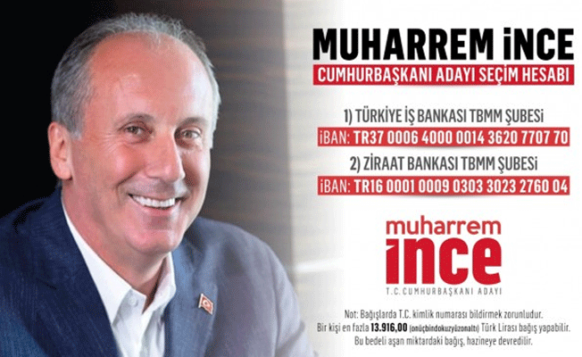 Gazi Mahallesi'den Muharrem İnce'ye bağış desteği çağrısı
