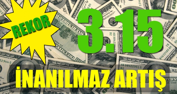 Dolar rekor tazeledi: 3.15