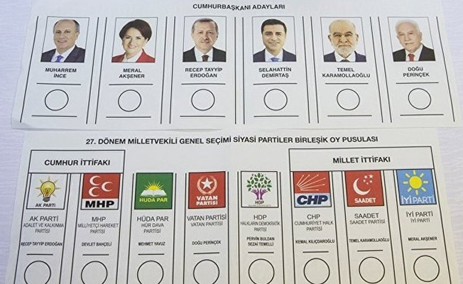 24 Haziran'da kullanılacak oy pusulaları belli oldu!