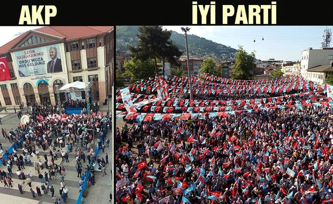 İYİ Parti-AKP mitingini karşılaştırdılar