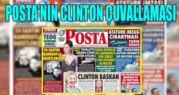 Posta sonuçları beklemedi 'Clinton başkan' manşetiyle çıktı