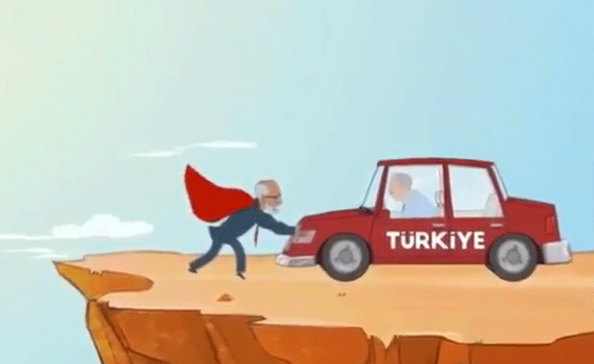 Karamollaoğlu'ndan 'süper' animasyon: Türkiye'yi kurtarıyor