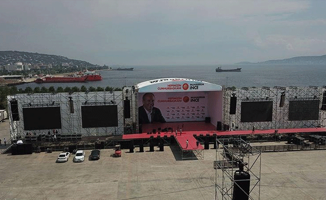 Maltepe miting alanı Muharrem İnce için hazırlanıyor