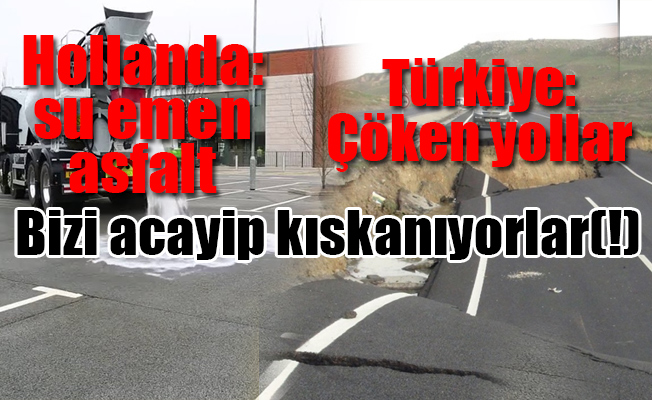 Hollanda'da suyu emen asfalt yaptılar