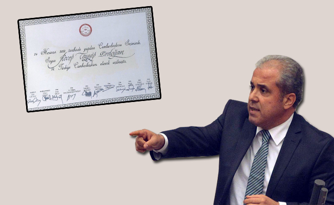 AKP'li Şamil Tayyar diploma yerine onu paylaştı