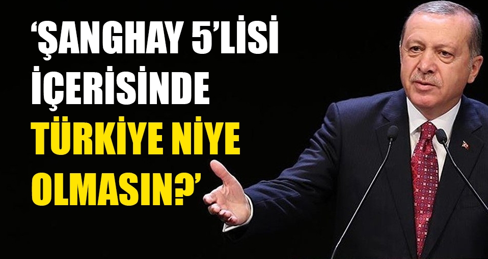 'Şanghay 5'lisi içerisinde Türkiye niye olmasın?'