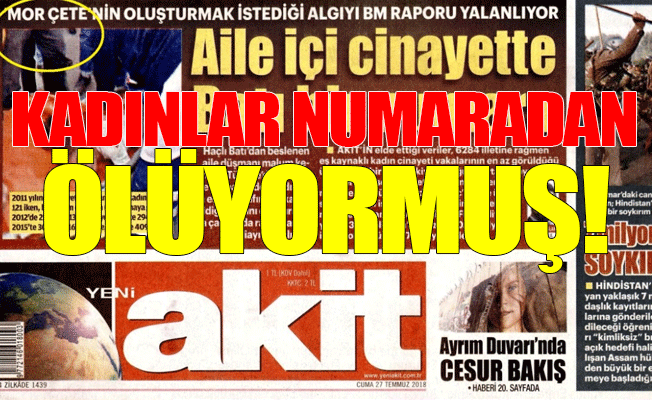 Akit yine şaşıtmadı: Kadın cinayetleri için numara dedi!