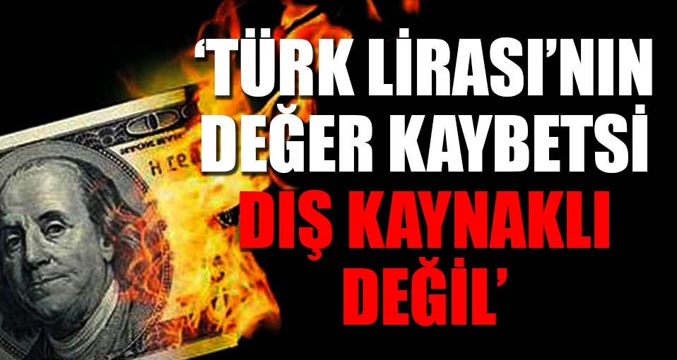 'TL'nin değer kaybetmesi dış kaynaklı değil'