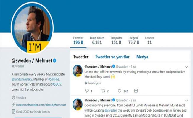 İsveç'in resmi Twitter hesabı Türk öğrenciye emanet