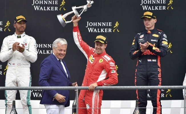 Belçika'da zafer Sebastian Vettel'in
