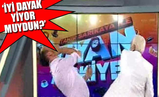 Beyaz TV sunucusu canlı yayında kendini dövdürdü