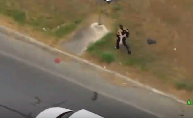 GTA oyunu değil, gerçek! Nefes kesen görüntüler