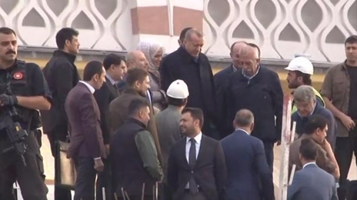 Erdoğan'dan Çamlıca Camii'nde inceleme