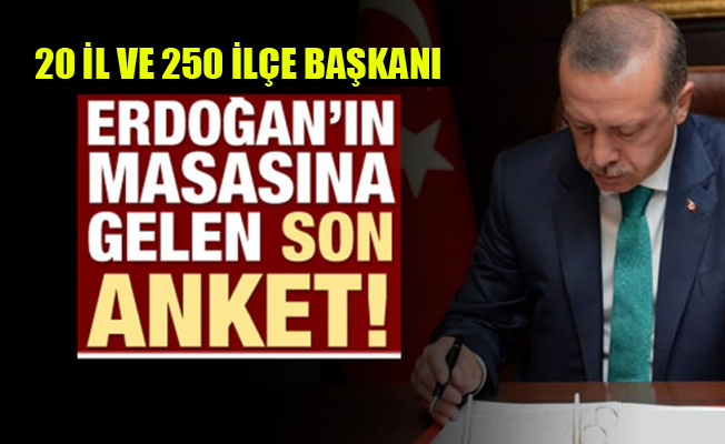 Erdoğan'a sunulan anketten çıkan 4 isim