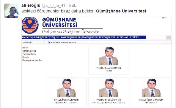 O, Gümüşhane Üniversitesi'nin her şeyi