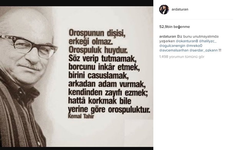 Arda'dan 'Or..punun dişisi erkeği olmaz' mesajı
