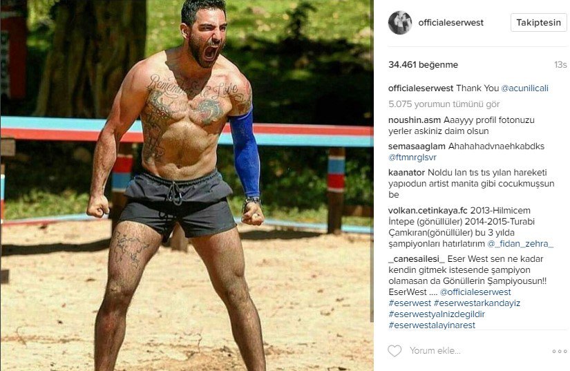 Survivor'dan ayrılan Eser West'ten ilk paylaşım