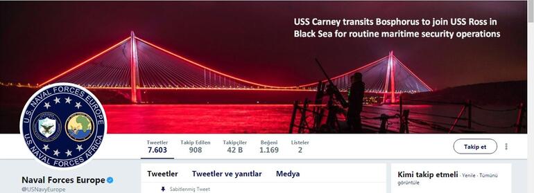ABD donanması Türkiye fotoğrafını paylaştı...