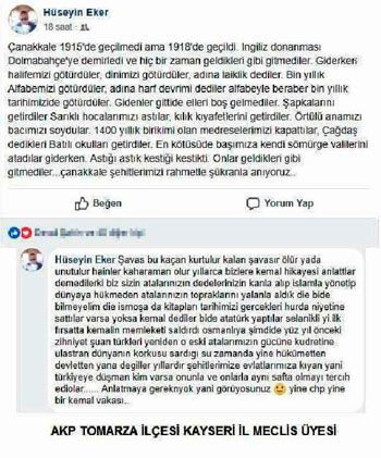 AKP&#039;li Eker&#039;den Çanakkale zaferine skandal yorum üzerine CHP&#039;den büyük tepki!