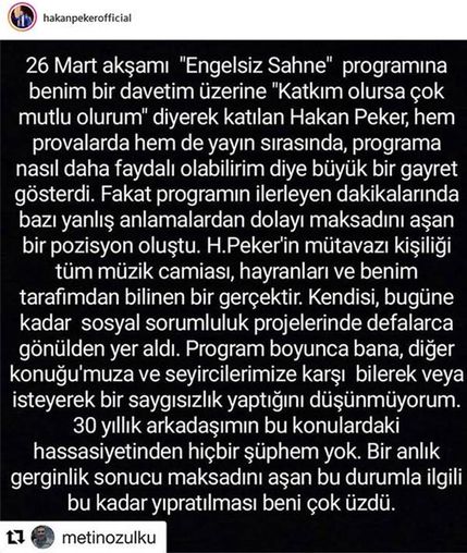 Stüdyoyu terk eden Hakan Peker’den yeni paylaşım