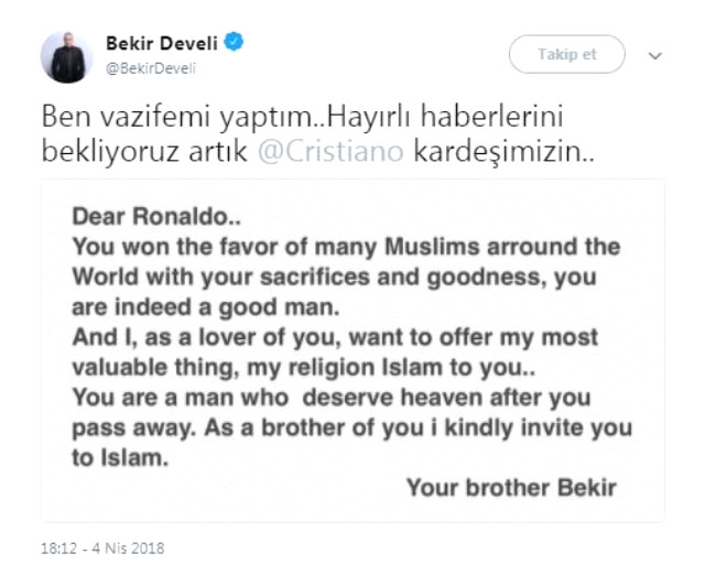 Ünlü sunucu, Ronaldo&#039;yu İslam&#039;a davet etti