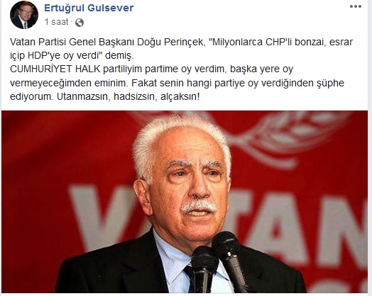 CHP&#039;den Perinçek&#039;e sert cevap!