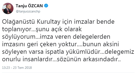 Delegeler imzalarını geri mi çekiyor? Tanju Özcan&#039;dan açıklama...