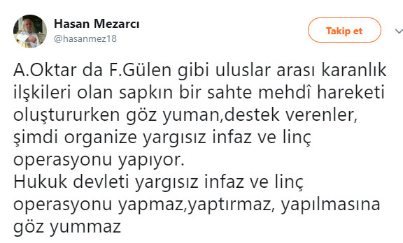 Hasan Mezarcı, Adnan Oktar ve &#039;kediciklere&#039; sahip çıktı