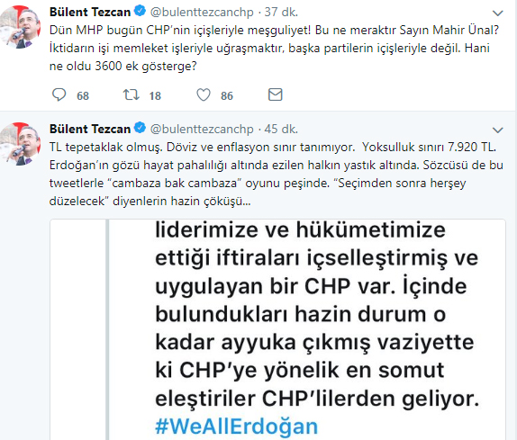 CHP&#039;li Tezcan&#039;dan AKP&#039;ye cevap