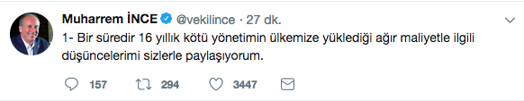 Muharrem İnce&#039;den kritik mesajlar