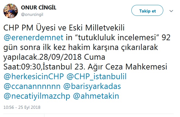 Eren Erdem&#039;in tutukluluğunda flaş gelişme