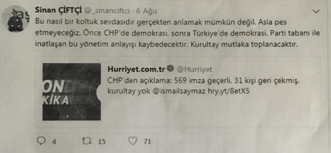 CHP'de kurultay isteyen o genç delege disipline