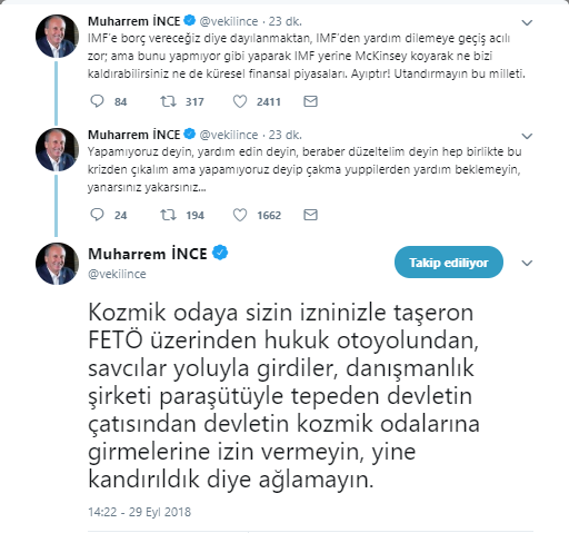 Muharrrem İnce: Yine kandırıldık diye ağlamayın