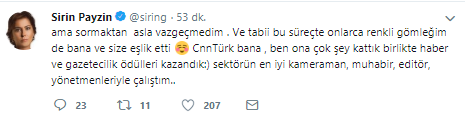 Şirin Payzın&#039;dan CNN Türk&#039;e duygusal veda