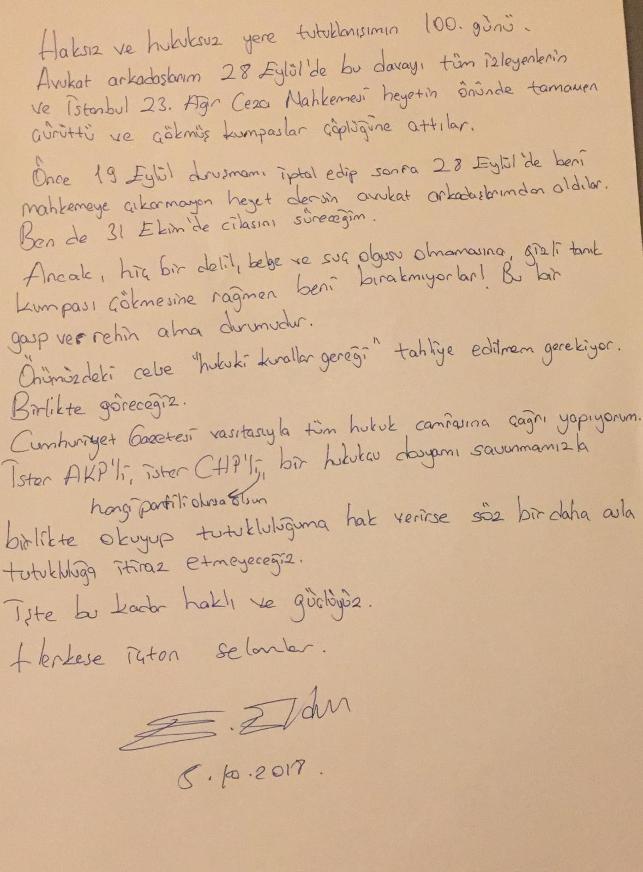 Eren Erdem hukuk camiasına çağrıda bulundu